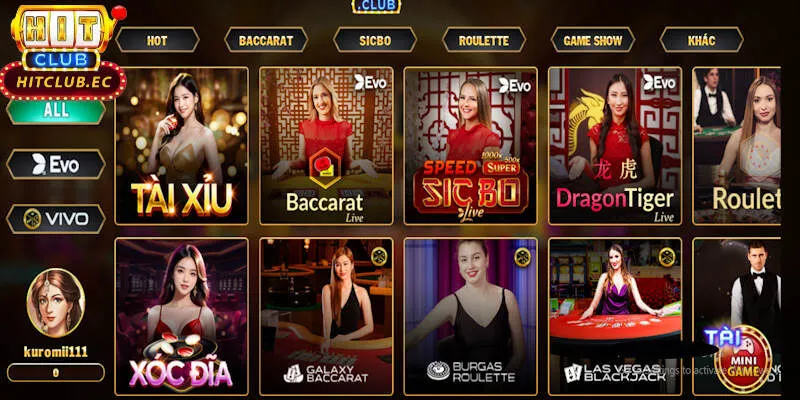 hạng mục live về nhà cái hitclub
