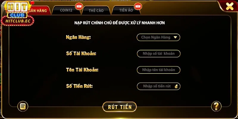 rút tiền hitclub