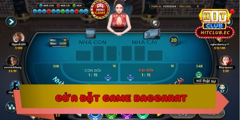 baccarat game online cửa đặt