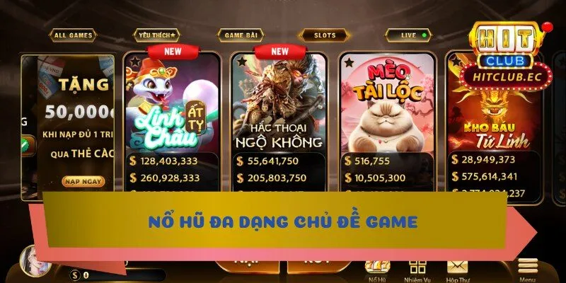 nổ hũ là gì và sự đa dạng về chủ đề